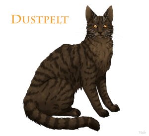 [Dustpelt sitting in profile while looking at the viewer]