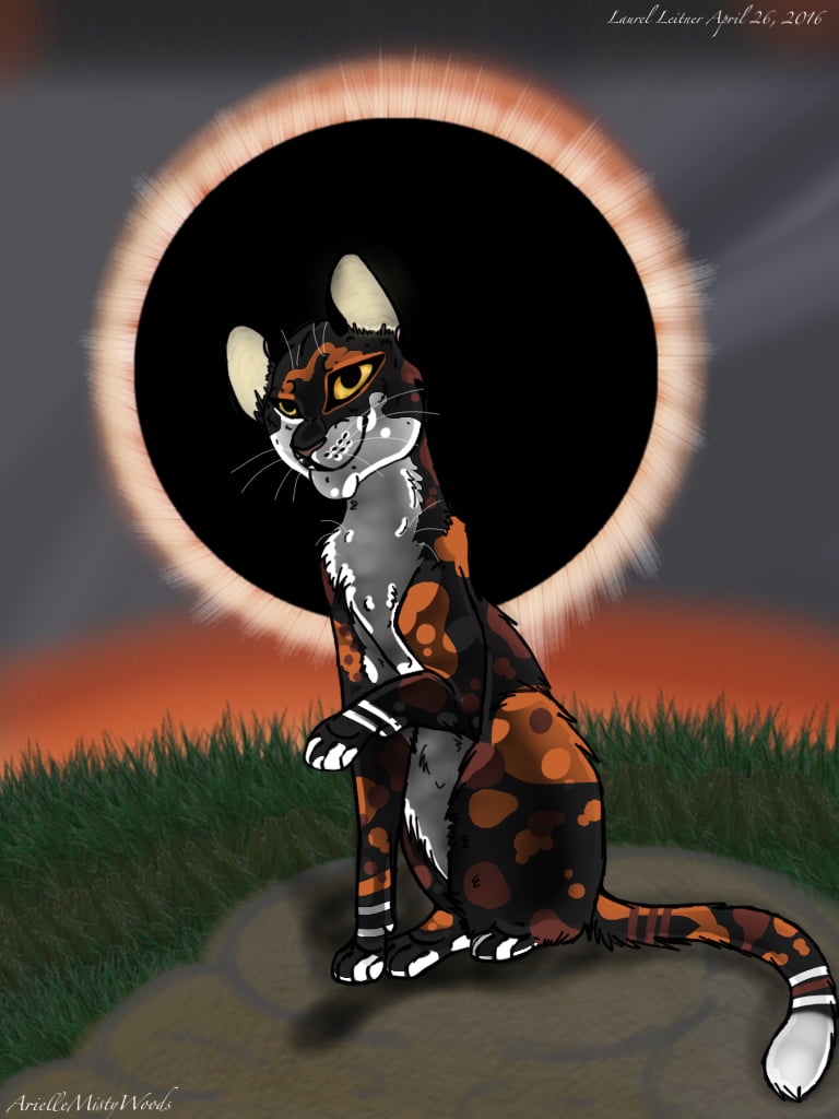 [Sol sits down silhouetted against the eclipse]