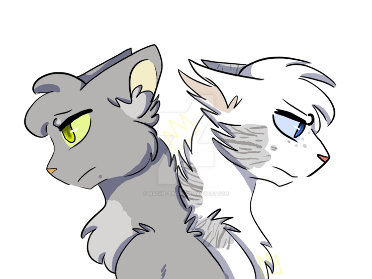 [Dovewing and Ivypool stand back-to-back with conflicted expressions]