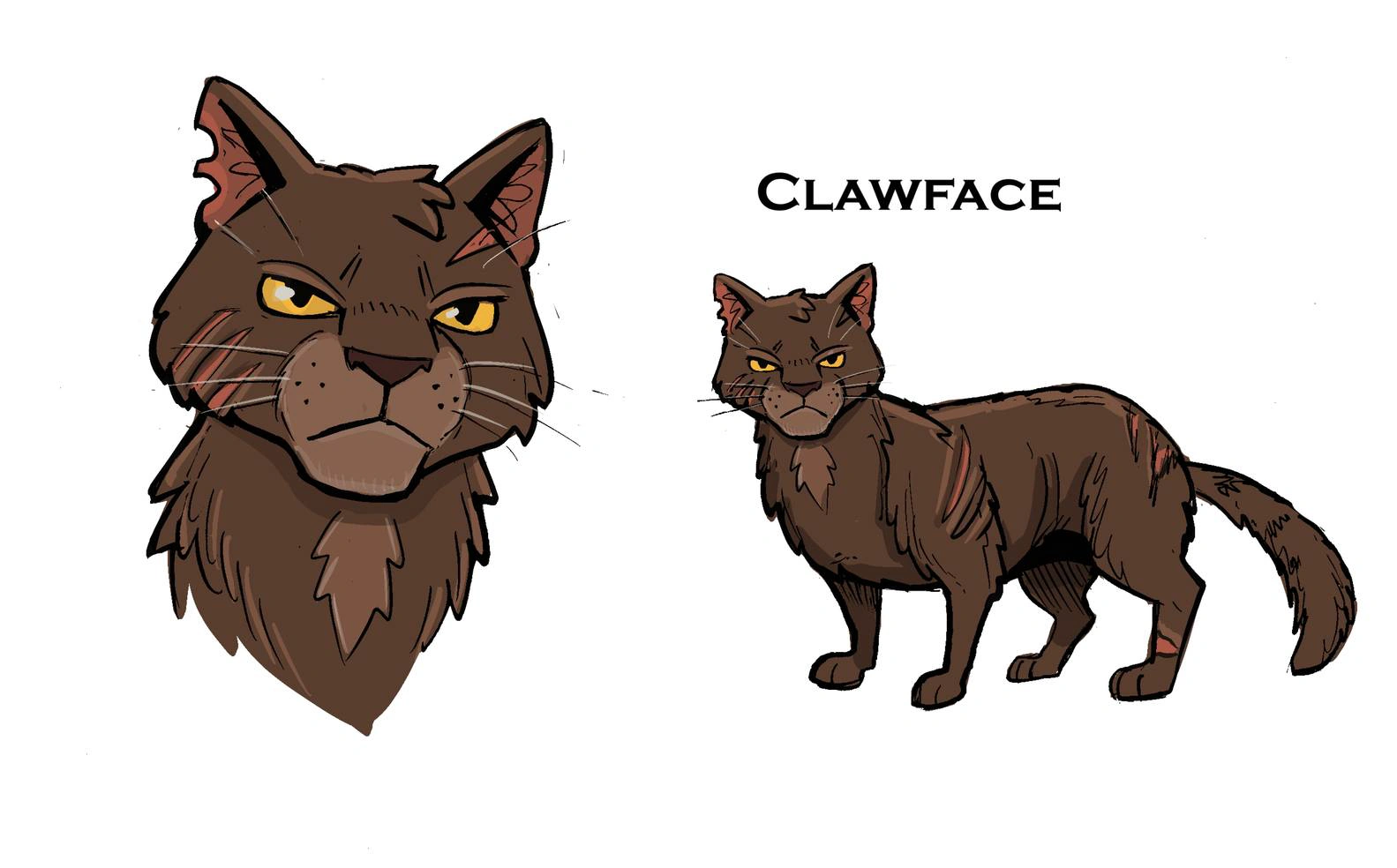 [concept art of Clawface in the graphic novel art style, a headshot and full-body]