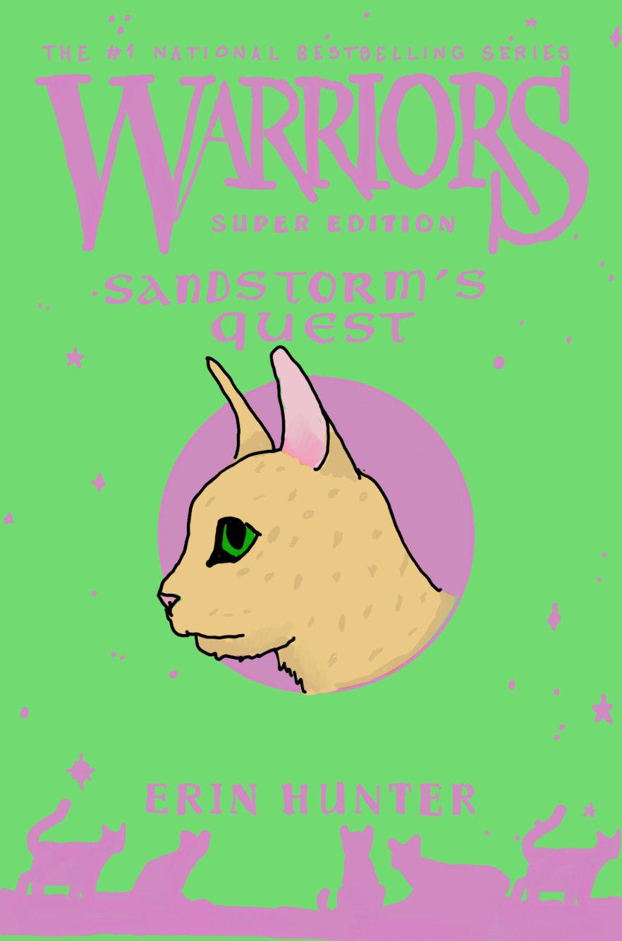 [a fanmade cover for a fake super edition titled "Sandstorm's Quest" with a headshot of Sandstorm on a pink and green background]